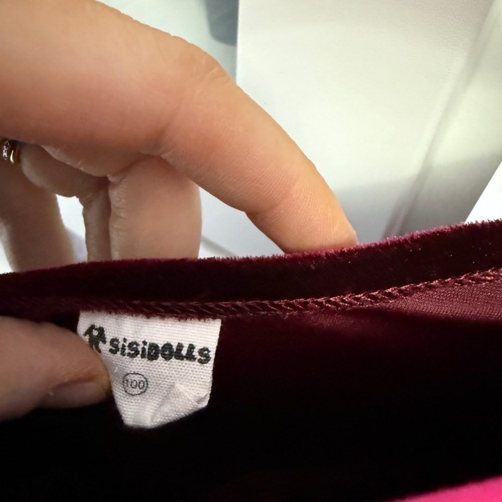 Velvet Burgundy Dress Kids Size 4/5 - Picture 3 of 3